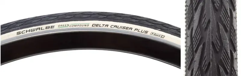 Schwalbe Delta Cruiser Plus 700x28mm Twin Skin P-Guard Tire in Black