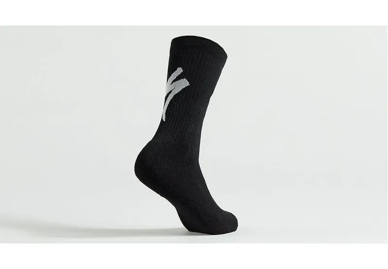 Specialized Techno MTB Tall Logo Socks in Black/White