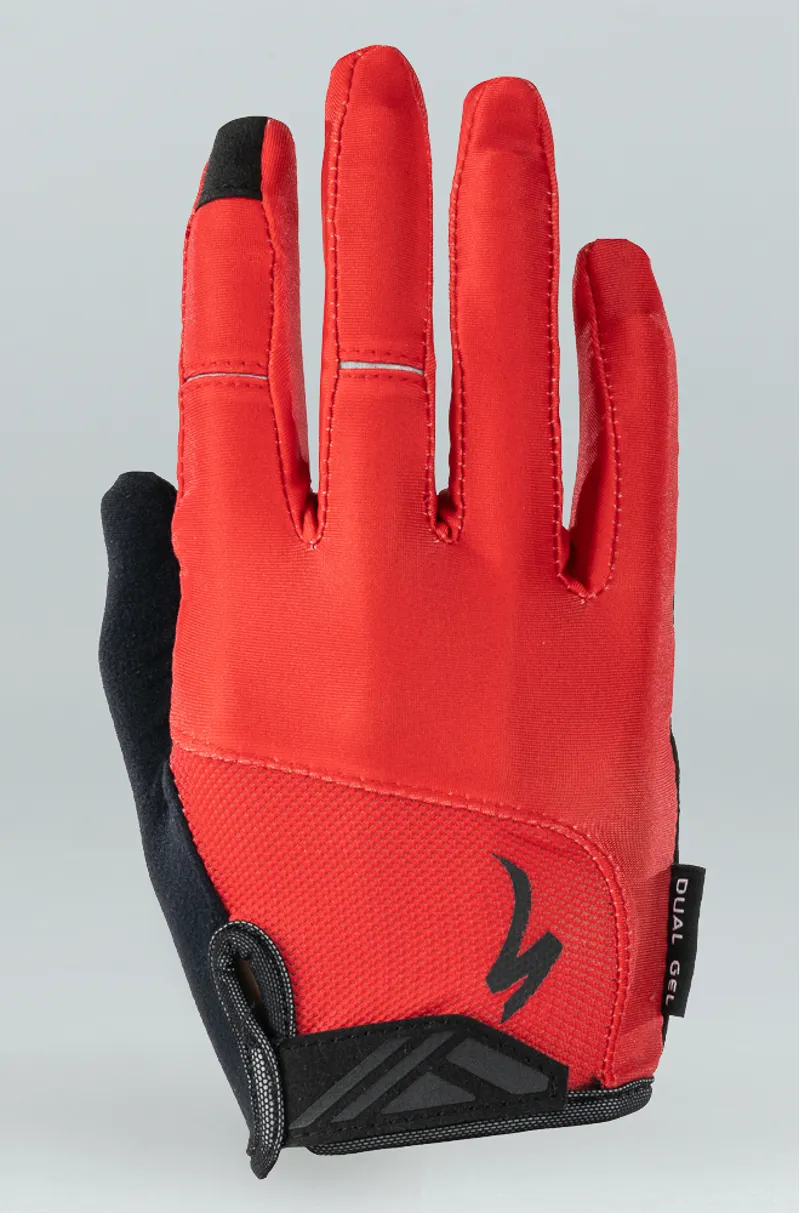 Specialized Body Geometry Dual-Gel Long Finger Gloves in Red