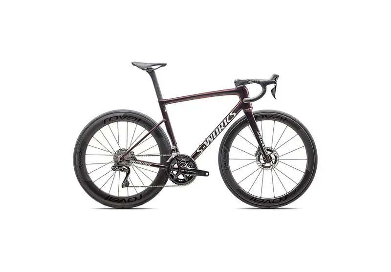 Specialized S-Works Tarmac SL8 - Shimano Dura-Ace Di2 Road Race Bike In Gloss Solidity / Red To Black Pearl / Metallic White Silver