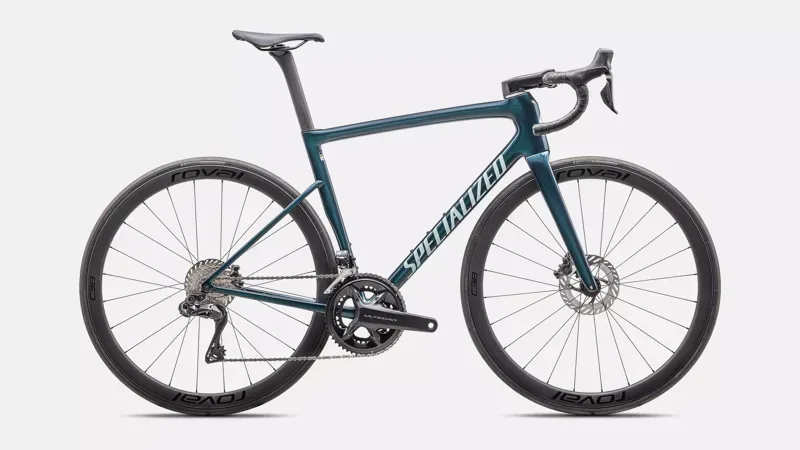 Specialized Tarmac SL8 Expert - Ultegra Di2 Road Race Bike In Gloss Deep Lake Metallic/Green Pearl Over Seafoam