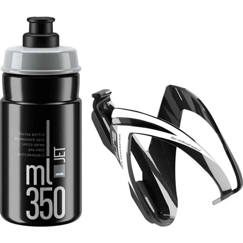 Elite Jet Youth Kit Bottle Cage 350ml  in Black