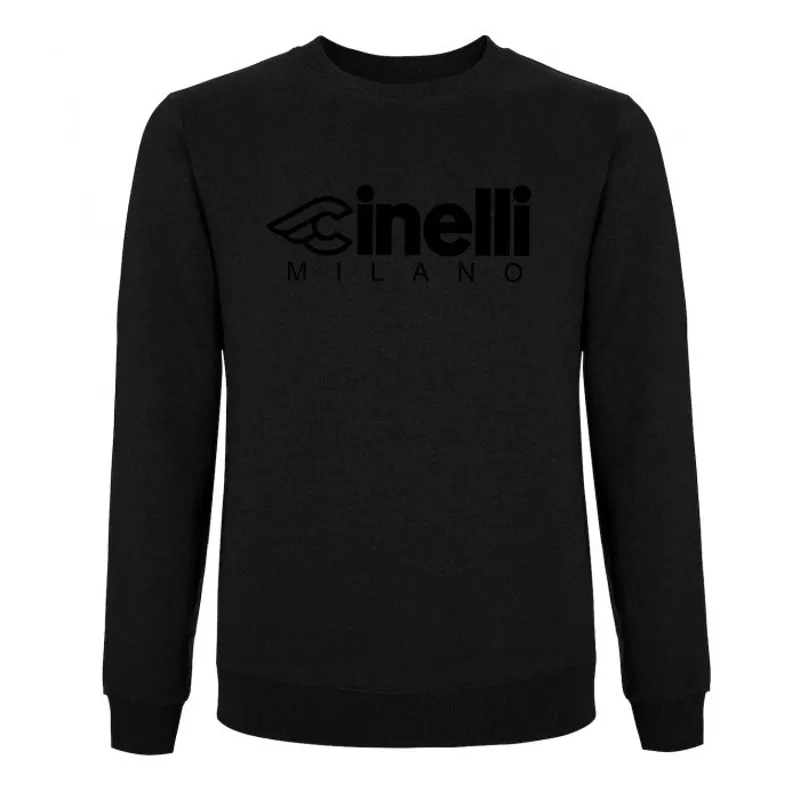 Cinelli Milano Flocked Crewneck Sweatshirt in Black