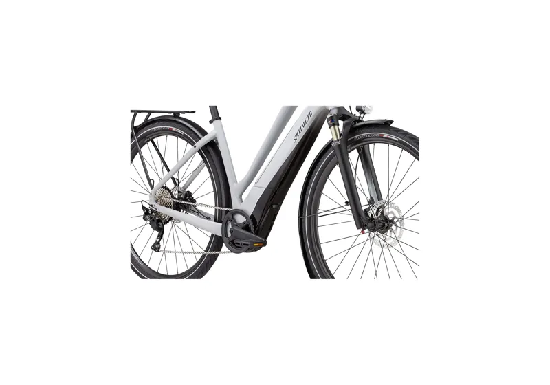 2021 Specialized Turbo Como 4.0 Electric Easy-Entry Hybrid Bike in White-2