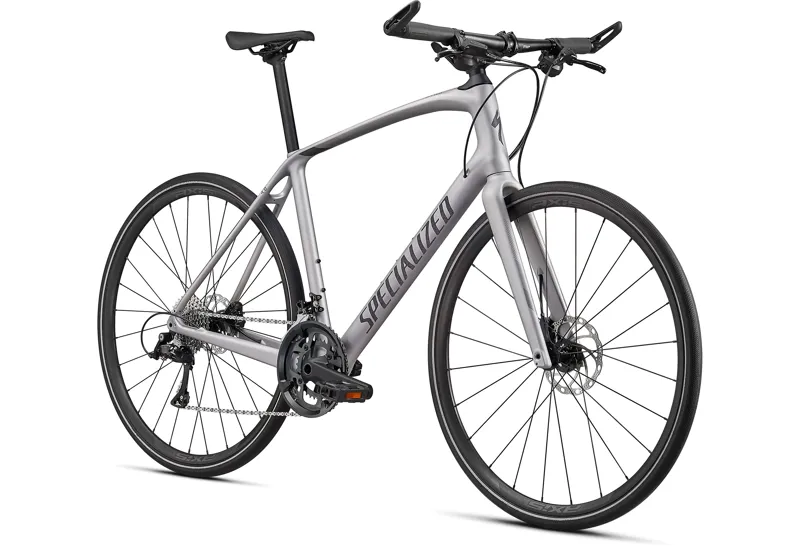 2021 Specialized Sirrus 4.0 Carbon Hybrid Bike in Silver-4