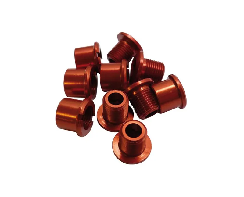 ID Alloy Double 8.5mm Aluminium Chainring Bolts in Anodized Red
