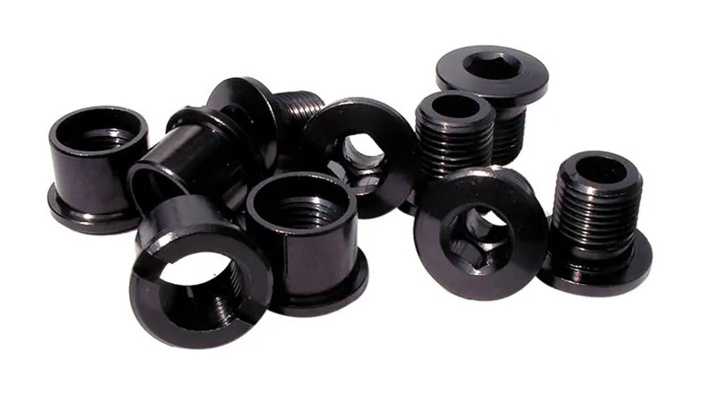 ID Alloy Double 8.5mm Aluminium Chainring Bolts in Anodized Black