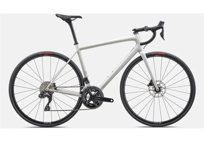 Specialized Aethos Comp Shim 105 Di2 Road Bike in 100% Red Ghost Pearl over Dune White