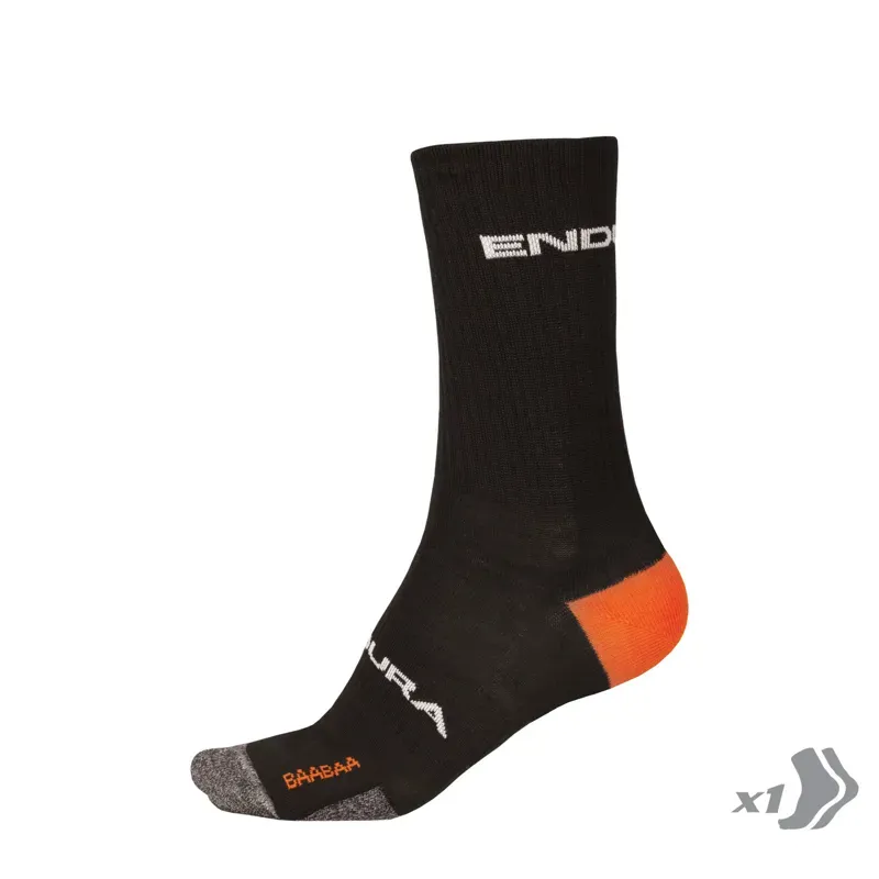Endura Baabaa Merino Winter Sock in Black