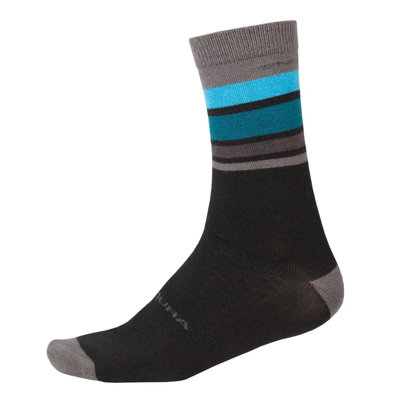 Endura BaaBaa Merino Stripe Socks in Black