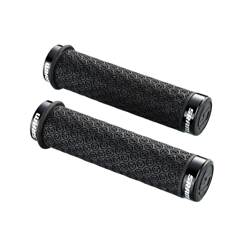 Sram DH Silicone Locking Grips w/ Double Clamps and End Plugs in Black