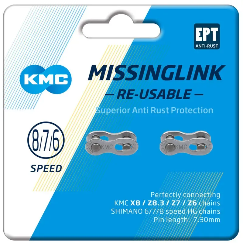 KMC MissingLink 7/8R EPT Joining Links in Silver