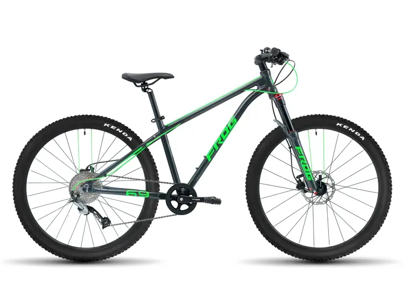 Frog Bikes Frog MTB 69 Kids Mountain Bike In Metallic Grey/Neon Green