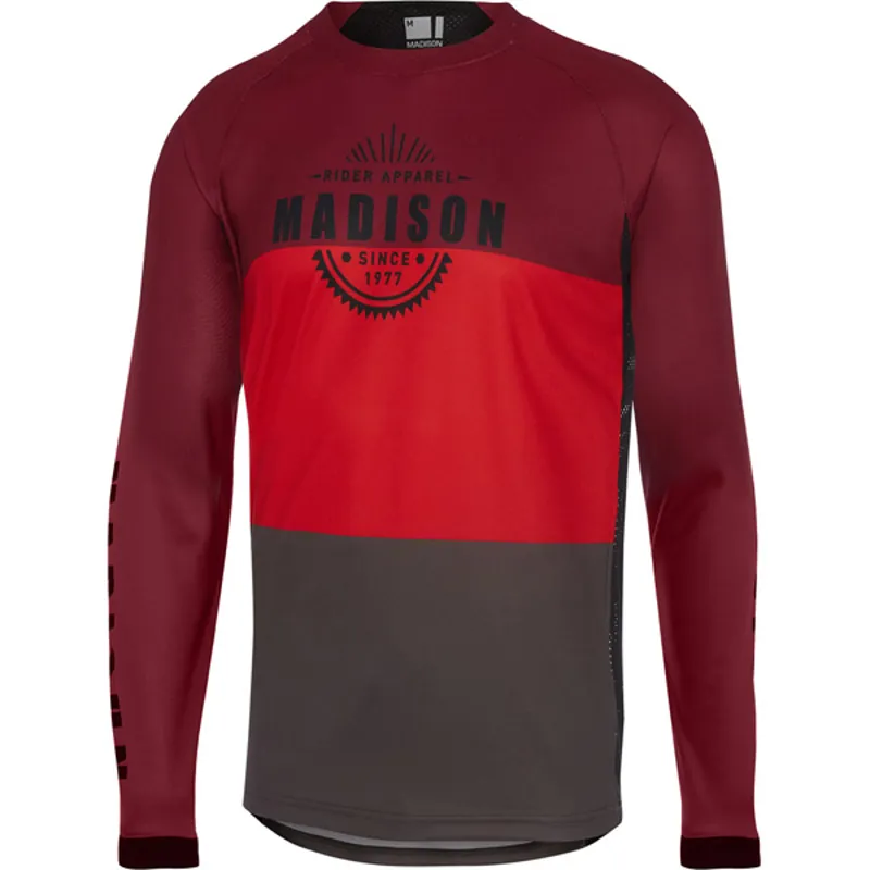 Madison Alpine Long Sleeved Mens Jersey in Red