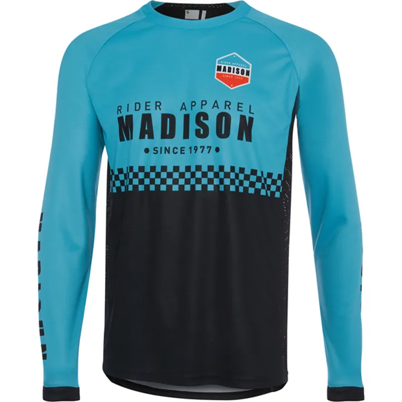 Blue Madison Alpine Long Sleeve Mens Cycling Jersey 