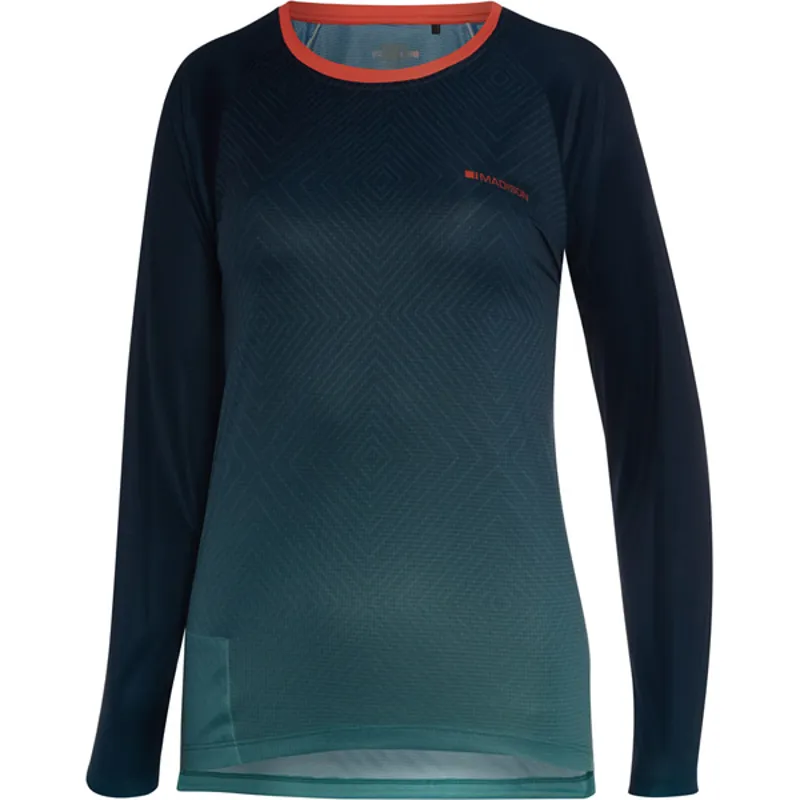 Madison Flux Enduro Diamonds Long Sleeved Womens Jersey in Blue