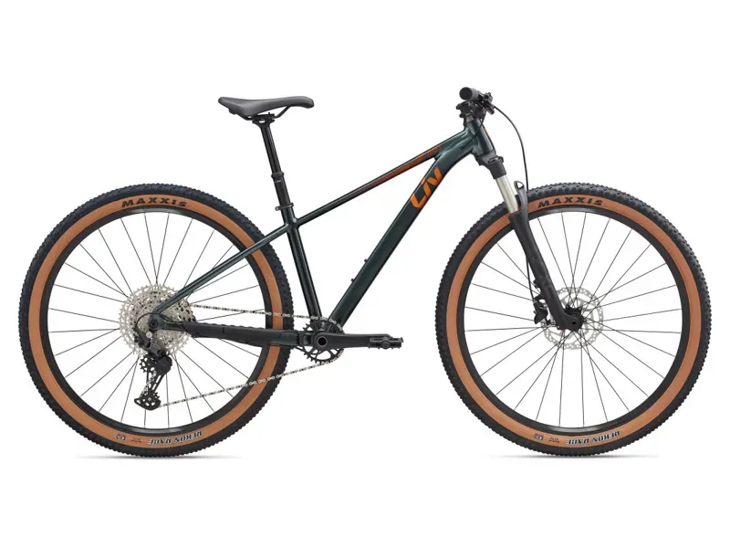 Liv Tempt 0 27.5 Mountain Bike In Gloss Asphalt Green/Solar Flare