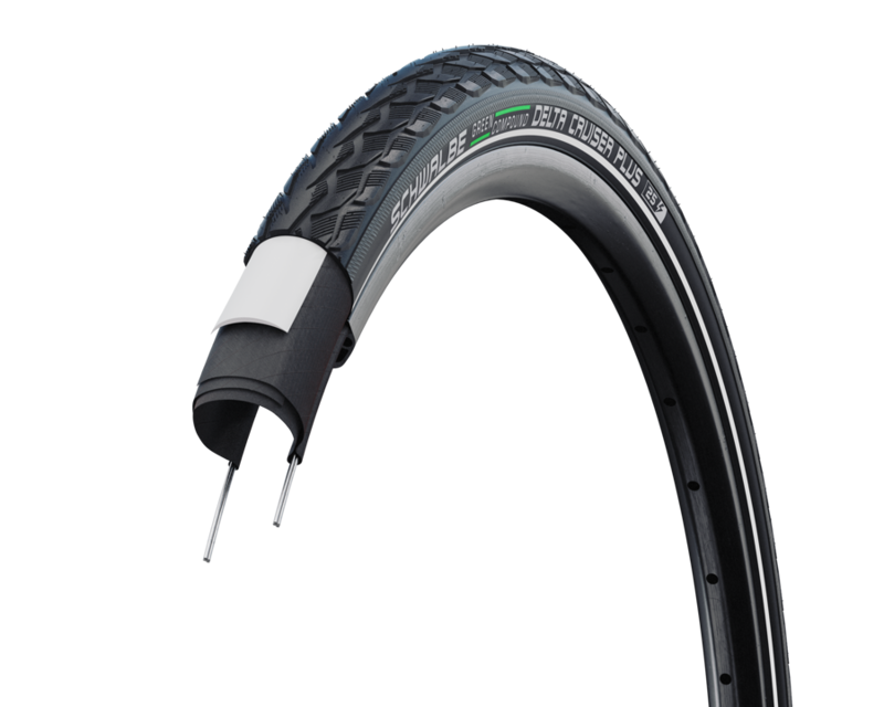 Schwalbe Delta Cruiser Plus 700x28mm Twin Skin P-Guard Tire in Black-1