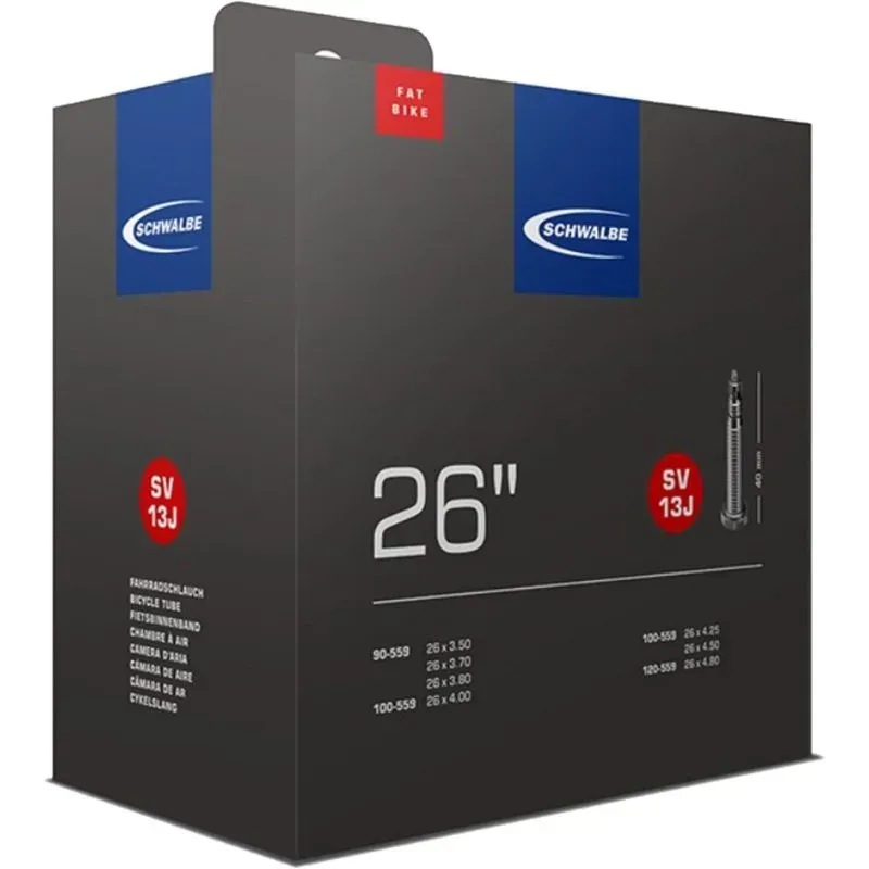 Schwalbe SV13J 26x3.5-4.8-inch 40mm Fat Bike Inner Tube in Black-1